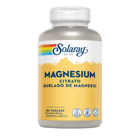 Solaray Magnesio Citrato 180 Cápsulas - Suplemento Muscular - 1