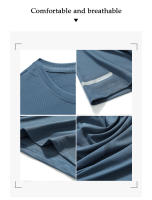 Camiseta De Correr Para Hombre Transpirable Elástica Verano Top De Gimnasio Fitness Corta Deporte Gris Azul Negro Blanco Tallas M-5XL - details 10