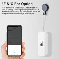 Sensor De Temperatura Y Humedad WiFi Tuya Blanco Para Casa Inteligente Batería Poderada Monitoreo Por APP Alexa Google - details 2