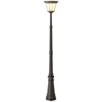 Outsunny Farola Solar Exterior Luz Solar Exterior Jardín con Panel Solar Luces LED Encendido y Apagado Automático Sensor de Movimiento Impermeable IP44 para Terraza Patio Entrada 26x24x220 cm Negro - details 0