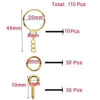 Kit De Accesorios Para Joyería 110pcs Abrazaderas De Saltar Para Llaveros Resina Epoxy DIY Anillos De Ojo Clips De Joyería Unisex - details 3