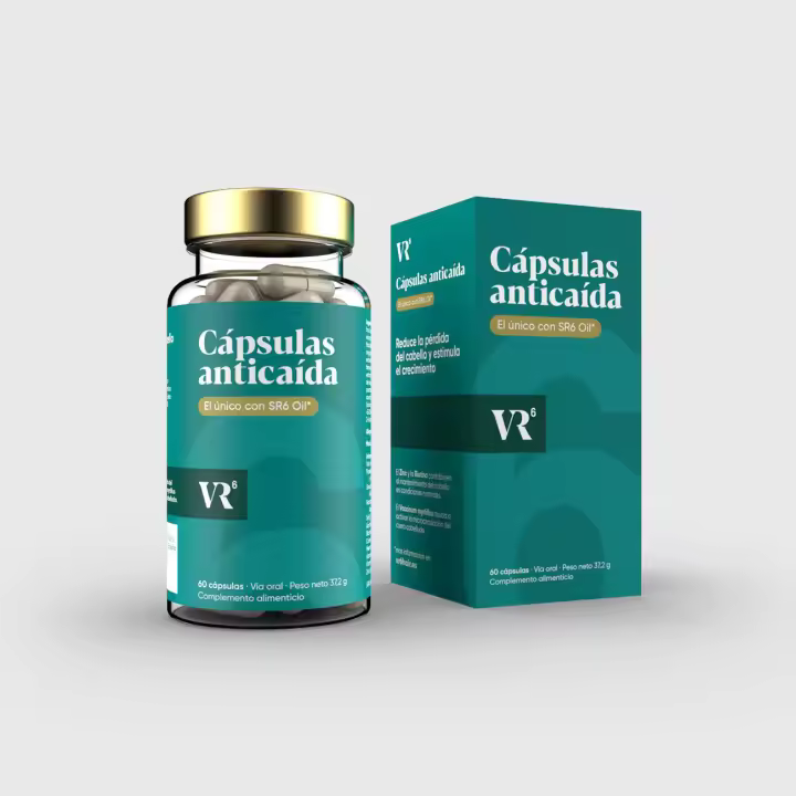 VR6 Cápsulas anticaída - Reduce la pérdida del cabello y estimula el crecimiento - 60 cápsulas - 1