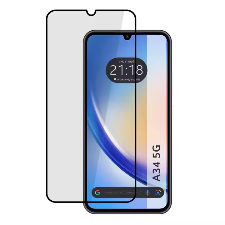 Protector Cristal Templado Completo 5D Full Glue Negro para Samsung Galaxy A34 5G Vidrio - 1