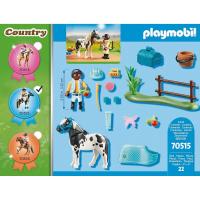 Poni Lewitzer PLAYMOBIL country caballos (70515) entrenamiento de pony blanco y negro con jinete y accesorios para montar a caballo - details 2