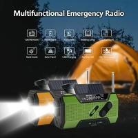 Radio portátil Power Bank Radio meteorológica de emergencia con NOAA/AM/FM USB/solar/manivela de carga alarma SOS y linterna, Radio meteorológica de emergencia - details 0