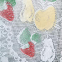Cortina De Encaje Blanca Nórdica Con Patrón De Frutas Media Para Cocina Y Café Valance Para Ventana Pequeña Baño Estilo Pastoral - details 2