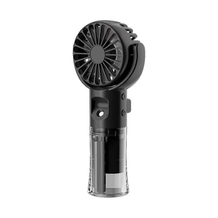 Mini ventilador de mano, humidificador portátil, recargable por USB, con 4 velocidades ajustables. - 1