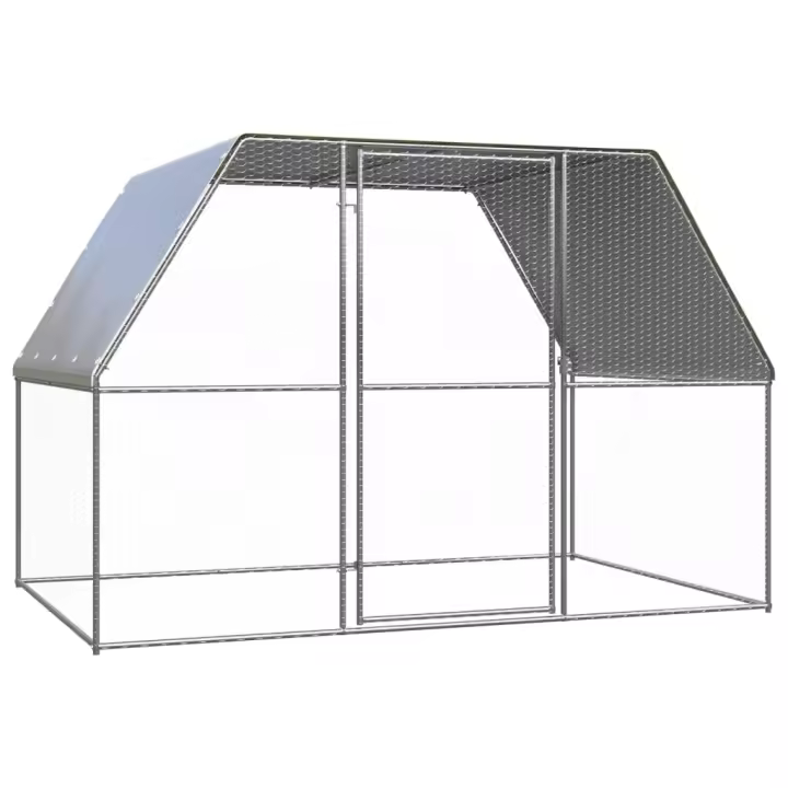 vidaXL Jaula Gallinero de Exterior de Acero Galvanizado Casa de Gallinas Pollo Dimensiones 2 x 2 x 2 m,  3 x 2 x 2 m,  2 x 4 x 2 m y mas - 1