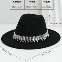 Sombrero De Jazz Elegante Para Mujer Con Borde Plano Y Tulipán De Cuentas Brillantes Para Bodas Y Fiestas - details 2