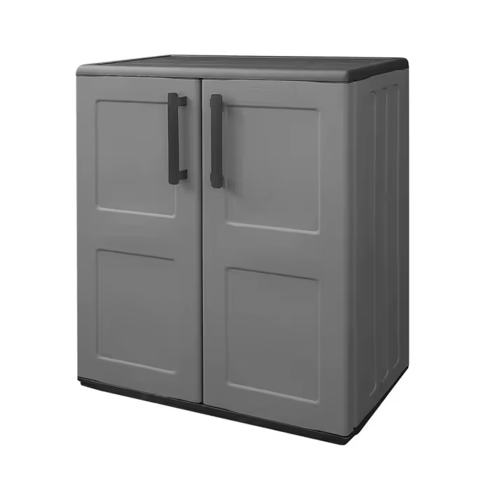 Armario Resina Bajo  68x37x84 cm. Color gris oscuro. - 1