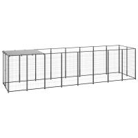 vidaXL Perrera 4,84 m² Acero Casa Jaula Perro Cachorro Recinto Mascota Color Plateado,  Negro, y mas - details 0