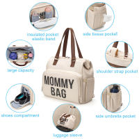 Bolso De Diaper PANGDUBE Para Padres Con Gran Capacidad Bolso De Mano Y Mochila Para Bebé Bolsa Materna Y Dad Materiales De Cuero Estilo Suits Cierre De Cremallera - details 3