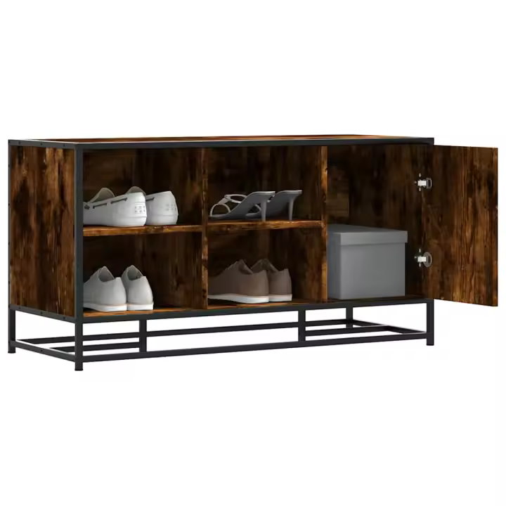 vidaXL Banco zapatero madera de ingeniería 100x40x53,5 cm en color Gris sonoma/Roble Sonoma/Marrón roble y más - 1