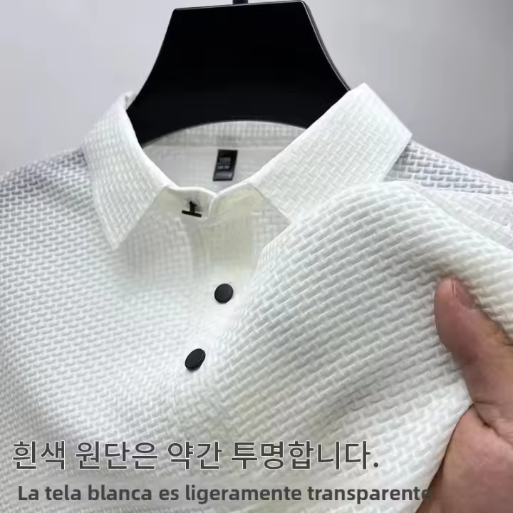 Camisa Polo Para Hombre Verano Manga Corta Seda Helada Fresca Y Transpirable Antisudoración Estilo Casual Negocios MOV - 1