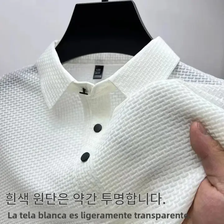 Camisa Polo Para Hombre Verano Manga Corta Seda Helada Fresca Y Transpirable Antisudoración Estilo Casual Negocios MOV - 1