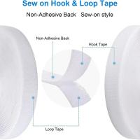 Cinta De Cierre Rápido Negra Y Blanca 20mm-50mm Para Costura Accesorios De Costura Velcro De Nylon Sin Pegamento Tiras De Ganchos Y Anillas Para Cable - details 1
