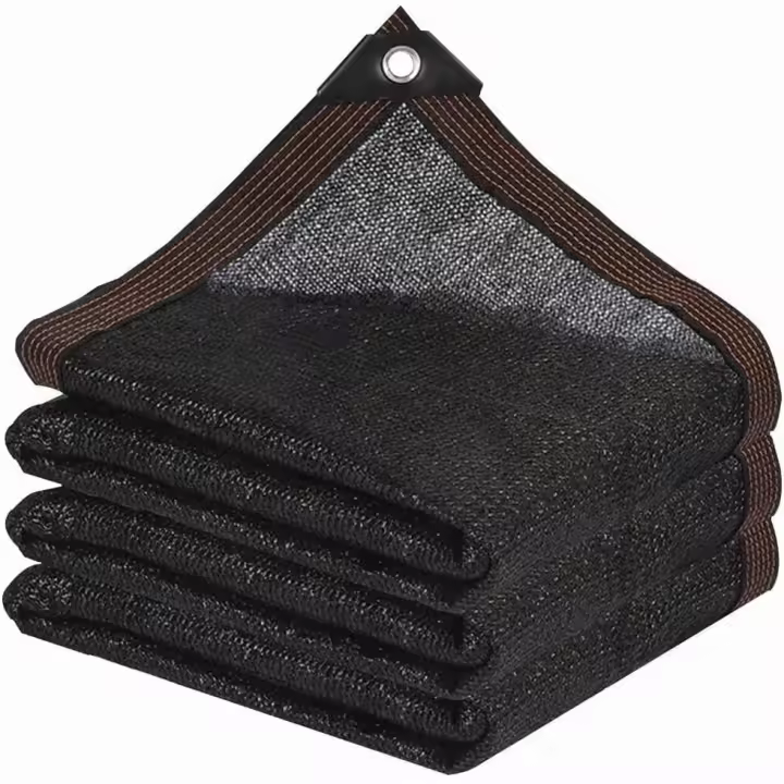 90% Malla de Sombra-Malla de Sombra para Jardín con ojales, cubierta de Sombra para Exterior para Cenadores, Terrazas, plantas, winteraderos, gallineros, color Negro, Índice de sombrado - 1
