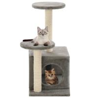 vidaXL Rascador para Gatos con Poste Rascador Sisal 60cm Juegos Mascotas Color Beige,  Gris con huellas de patas,  Azul oscuro y mas - details 4