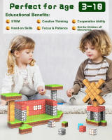 100PCS Bloques De Construcción Magnéticos Grandes DIY Juguetes Educativos Para Niños Set De Diseñador Creativo Regalos Para Niños Aprendizaje a Través De La Juguete - details 1