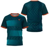 Camiseta De Badminton Para Hombre Con Estampado Rayado De Lujo Corta Secado Rápido Verano Deporte Tenis Casual O-Neck Polyester - details 7