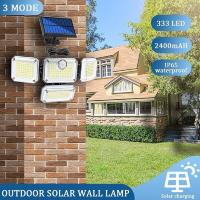 Lámpara Solar Impermeable Con Sensor De Movimiento 2000LM 333 LED Para Decoración De Jardín Luz De Seguridad Exterior Sconce Spotlights Rotatable - details 7