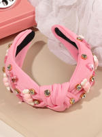 Diadema De Perlas Para Mujer En Rojo Y Rosa Diadema De Cabello Ancha Con Nudo Decorativo Para El Día De San Valentín Regalos De San Valentín - details 3