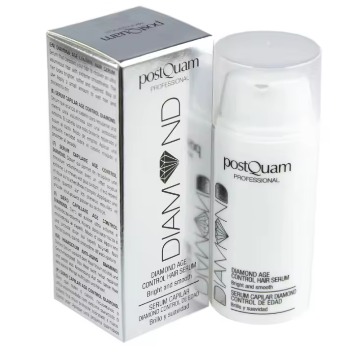 PostQuam - Serum Capilar Diamond para Cabellos Dañados, Sin Volumen, Apagados o Secos - Sérum con Polvo de Diamante que Combate el Proceso de Envejecimiento Capilar y Betaine que Calma el Cuero Cabelludo - Aumenta el Brillo del Cabello - 30ml - 1