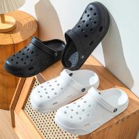Sandalias De Verano Para Hombre Con Salida Hollow out Antideslizante Suave Bajo Grueso Tacones Jardín Zapatos Ligeros - details 3