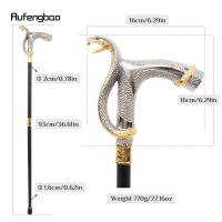 Bastón De Moda Con Cabeza De Cobra Dorada Y Blanco Decorativo Para Cosplay Vintage Bastón Cruzado De Acero 93cm Con Punta De Goma - details 2