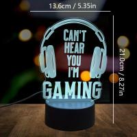 Lámpara De Noche Creativa 3D Auriculares Juego Colección De Jugadores Luz De Mesa 7 Colores O Cálida Decorativa Atmosfera - details 7