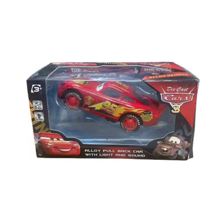 Coche De Modelo Lightning McQueen Disney Con Luz Y Música Figura De Coches Para Niños Regalo Con Retroalimentación Inercial Q-Versión Cartoon - 1