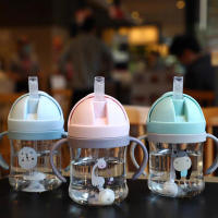 Botella De Agua Para Bebé De 250 Ml Con Pajita Dibujos Animados Divertidos Copo De Nieve Entrenamiento Para Niños Y Niñas Material PP - details 0