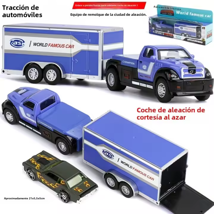 Miniatura De Replica De Camión De Carga De Ciudad De Aleación Juguete Para Niños Con Acción De Resorte Retro Ideal Para Juego En Sala De Juegos Y Divertimiento Al Aire Libre - 1