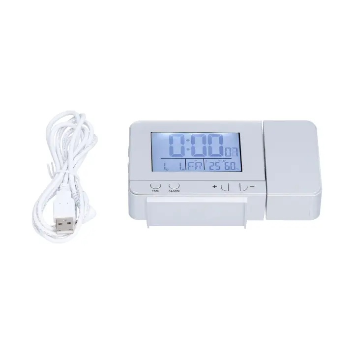 Reloj digital LED por USB power supply with prueba de temp y humedadPlata - 1