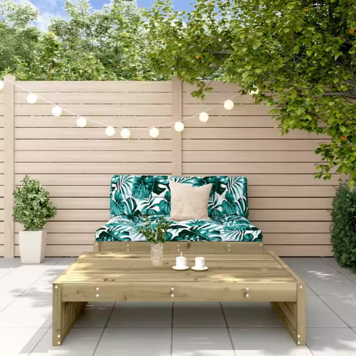 vidaXL Juego de muebles de jardín 2 pzas madera de pino impregnada en color Marrón oscuro/Pino natural/Douglas natural | almacenamiento funcional diseño moderno para baño dormitorio sala - 1