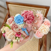 Headband De Boda Para Niñas Con Perlas Y Plumas Accesorio De Cabello De Princesa Para Fiestas Y Danzas Recién Nacidos Hecho a Mano - details 6