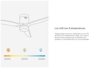 CREATE- Ventilador de techo 40W silencioso 100% madera varios tamaños con LUZ, color Negro / Madera clara - WIND CALM NATURAL WOOD. - details 2