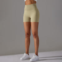 Pantalones cortos deportivos de Yoga sin costuras para mujer, pantalones cortos deportivos para ciclismo, trotar, Fitness, cintura alta, Push Up, pantalones cortos de gimnasio, mallas, ropa de Yoga - details 42
