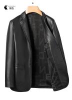 Chaqueta De Cuero Para Hombre 2025 Corte Ajustado Moda De Alta Calidad Chaqueta De Moda Para Otoño E Invierno Con Cierre De Un Solo Botón - details 4