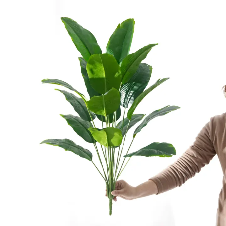 Planta Artificial De Palma Tropical Grande 1pc Hojas De Plátano Falso Monstera Real Toque Para Decoración De Jardín Y Fiestas En Casa - 1