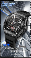Reloj Mecánico Automático MUSANFIGO Para Hombres Con Luz Nocturna Y Resistencia Al Agua Silicona Skeleton Fashion Trend - details 0