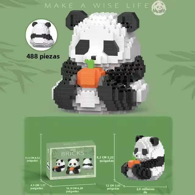 Mini Bloques De Construcción Creativos En Forma De Panda Micro Modelo Diamante Animal Juguetes Para Niños Y Niñas Construcción Ciudadana DIY Regalo Educativo - 1