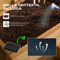 Outsunny Jardinera de Pared con Enrejado Jardinera Vertical de Madera con 3 Macetas Móviles y Orificio de Drenaje para Jardín Terraza Patio 60x16x80 cm Natural - details 5