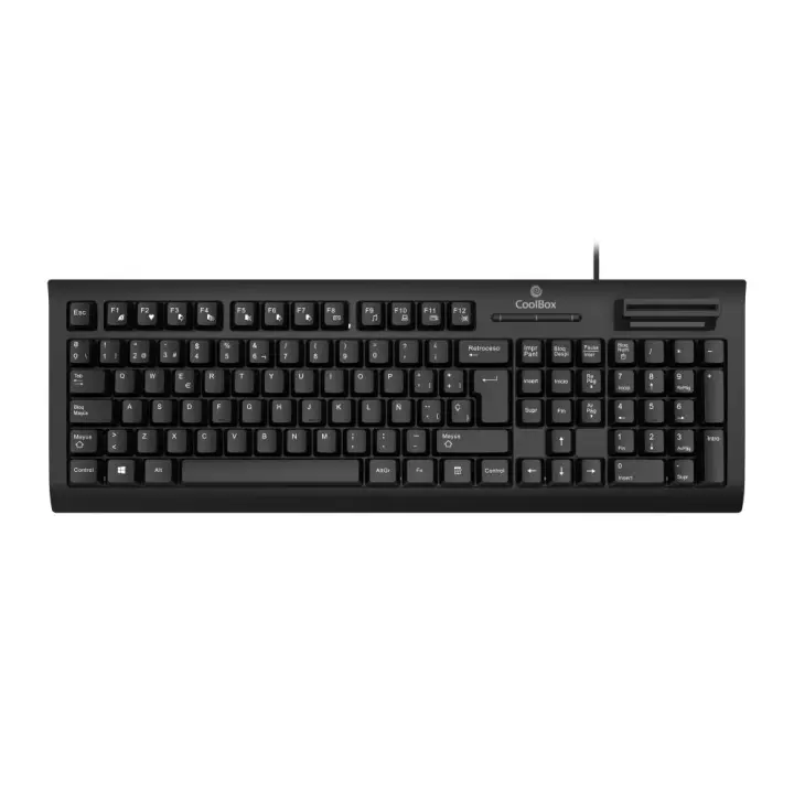 Coolbox Teclado USB con Lector Dnie Integrado Negro - Teclas QWERTY - 1