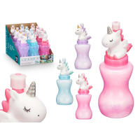 LILI HOME 🦄 Pack de 2 Botellas Unicornio Infantil 300 ml 7 x 7 x 19 cm – Colores Surtidos es perfecto para niños y niñas. Cada botella tiene una tapa en forma de unicornio 3D con detalles brillantes y colores llamativos, lo que las co - details 3