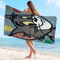 Toalla De Playa Curtoon T-Tom Y J-Jerry Microfibra Absorbente Rápida Secado Suave Yoga Natación Resort Montañismo Tamaño 76x182 Cm - details 9