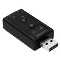 Ociodual Tarjeta de Sonido Externa USB 2 Conectores Mini Jack 3.5mm Panel Volumen Ajustable Silencio Altavoz Micrófono Negro - details 1