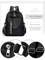 Mochila Grande De PU Negro Para Mujer Bolsa De Viaje Solida Harajuku Estudiante Escuela Unisex Mochila De Alta Calle - details 4