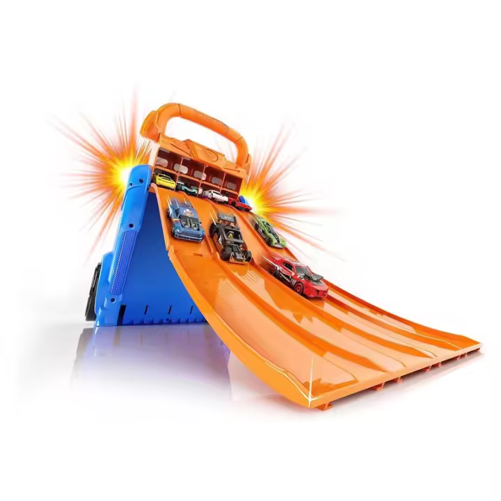 Lanzador de coches Hot Wheels con cuatro pistas apto 20 coches Cefa Toys - 1