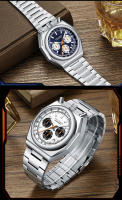 Reloj De Cuarzo Para Hombre MINI FOCUS Cronógrafo Resistente Al Agua Con Luminiscencia Y Calendario Correa De Acero Inoxidable Estilo Business - details 20